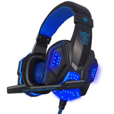 Gaming Headset Big Glowing Headband Headphone with Microphone LED Light Over-Ear Cuffie Stereo Wired Auriculares for Computer